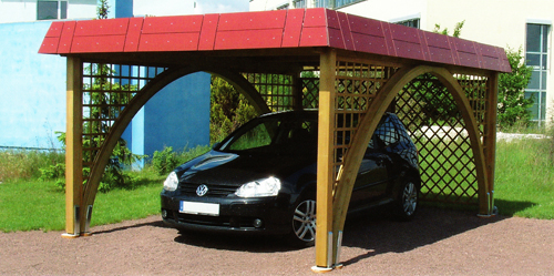 Bogengang-Carport aus Holz